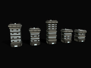 Lowpoly Modular Scifi Building Collection 3D 模型