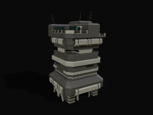 Lowpoly Modular Scifi Building Collection 3D Model