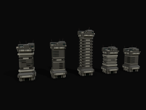 Lowpoly Modular Scifi Building Collection 3D 模型