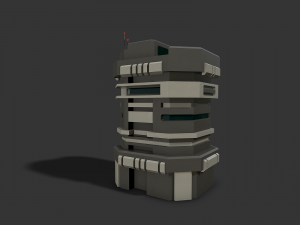 Lowpoly Modular Scifi Building Collection 3D 模型