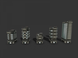 Lowpoly Modular Scifi Building Collection 3D 模型
