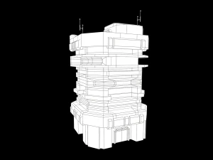 Lowpoly Modular Scifi Building Collection 3D Model