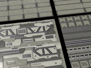Scifi Hard Surface Trim Sheet Collection CG 纹理