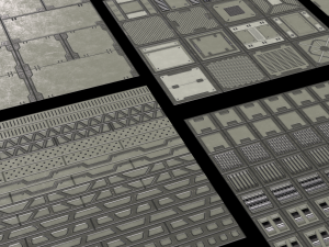 Scifi Hard Surface Trim Sheet Collection CG 纹理