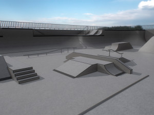 Lowpoly Modular Skatepark 3D Model