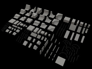 Lowpoly Modular Skatepark 3D Модель