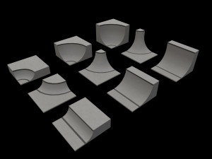 Lowpoly Modular Skatepark 3D Модель