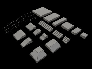 Lowpoly Modular Skatepark 3D Модель