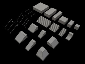 Lowpoly Modular Skatepark 3D Модель