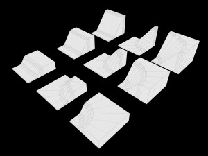 Lowpoly Modular Skatepark 3D Модель