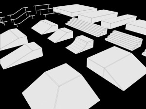 Lowpoly Modular Skatepark 3D Модель