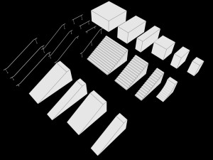 Lowpoly Modular Skatepark 3D Модель