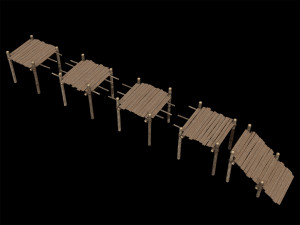 Lowpoly Ancient Camp Construction Kit Model 3D