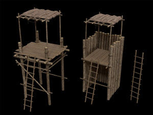 Lowpoly Ancient Camp Construction Kit Model 3D