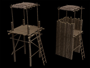 Lowpoly Ancient Camp Construction Kit Model 3D