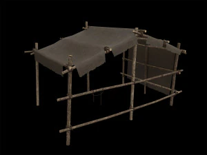 Zestaw do budowy starożytnego obozu Lowpoly Model 3D