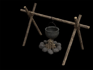 Lowpoly Ancient Camp Construction Kit Model 3D