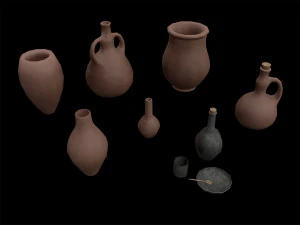 Zestaw do budowy starożytnego obozu Lowpoly Model 3D