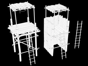 Zestaw do budowy starożytnego obozu Lowpoly Model 3D