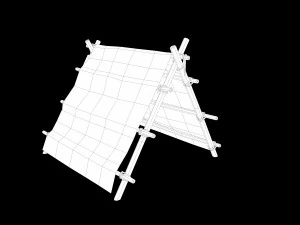 Zestaw do budowy starożytnego obozu Lowpoly Model 3D