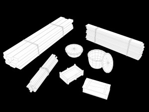 Lowpoly Ancient Camp Construction Kit Model 3D