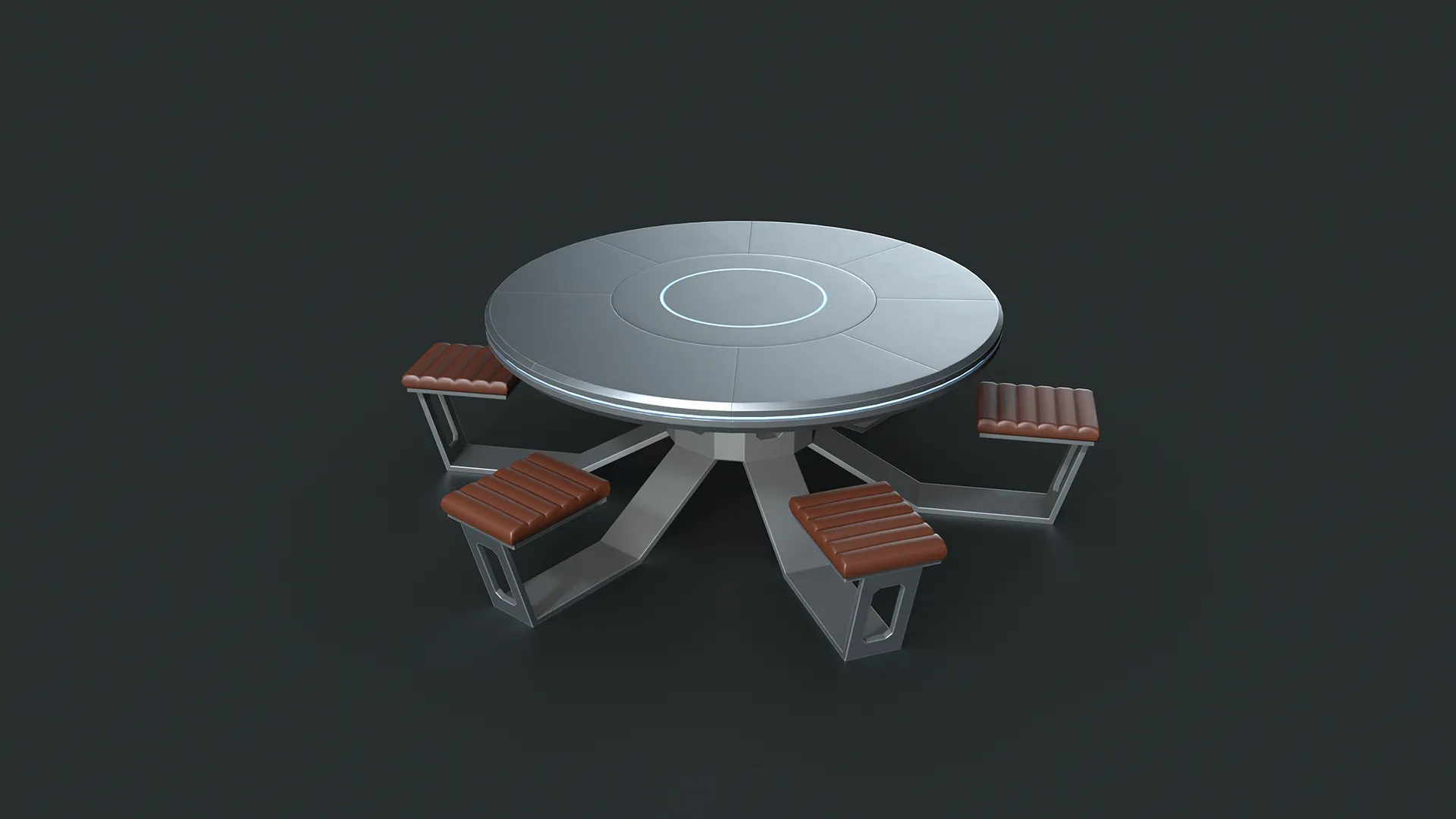 Lowpoly Scifi Table 3D Model .c4d .max .obj .3ds .fbx .stl .blend 