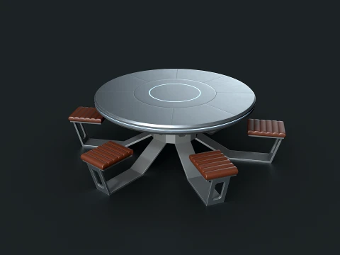 Lowpoly Scifi Table 3D Model
