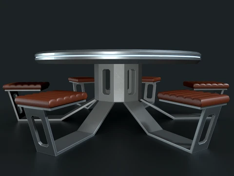 Lowpoly Scifi Table 3D Model