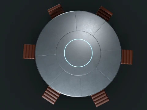 Lowpoly Scifi Table 3D Model
