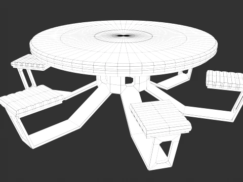 Lowpoly Scifi Table 3D Model