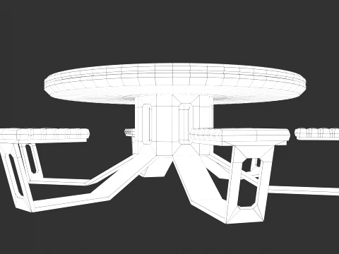 Lowpoly Scifi Table 3D Model