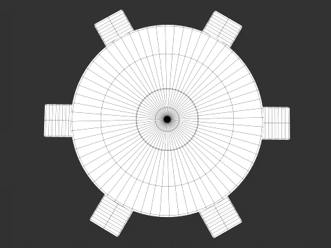 Lowpoly Scifi Table 3D Model