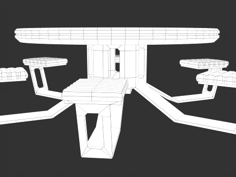 Lowpoly Scifi Table 3D Model