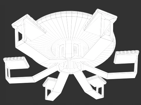 Lowpoly Scifi Table 3D Model