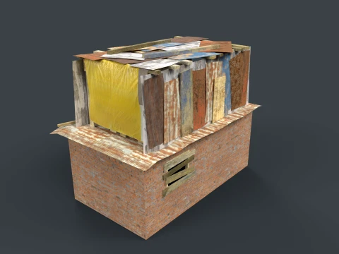 Lowpoly Shacks Collection 3D Model