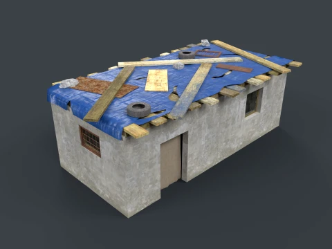 Lowpoly Shacks Collection 3D Model
