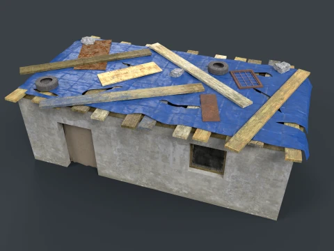 Lowpoly Shacks Collection 3D Model