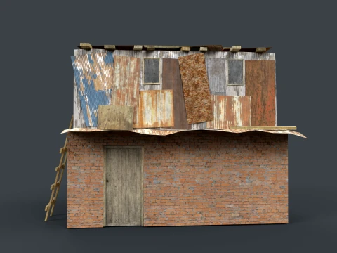 Lowpoly Shacks Collection 3D Model