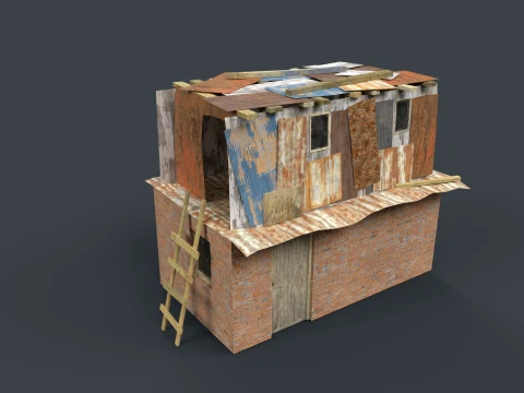 Lowpoly Shacks Collection 3D Model