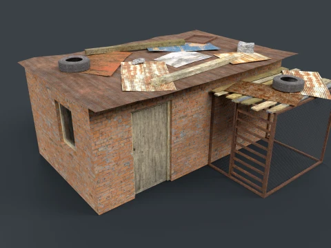 Lowpoly Shacks Collection 3D Model