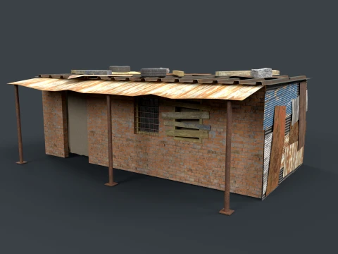 Lowpoly Shacks Collection 3D Model