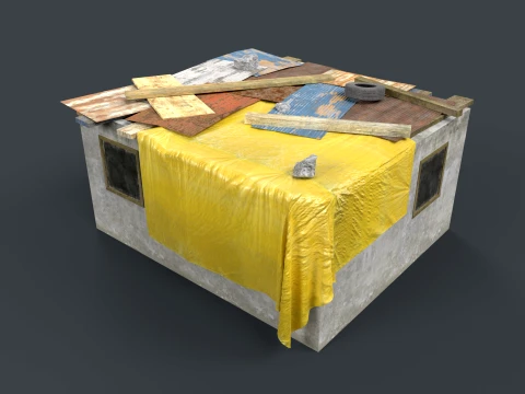 Lowpoly Shacks Collection 3D Model