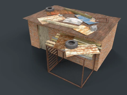 Lowpoly Shacks Collection 3D Model