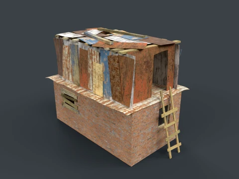Lowpoly Shacks Collection 3D Model