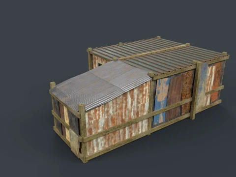 Lowpoly Shacks Collection 3D Model