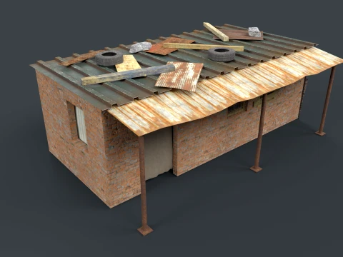 Lowpoly Shacks Collection 3D Model