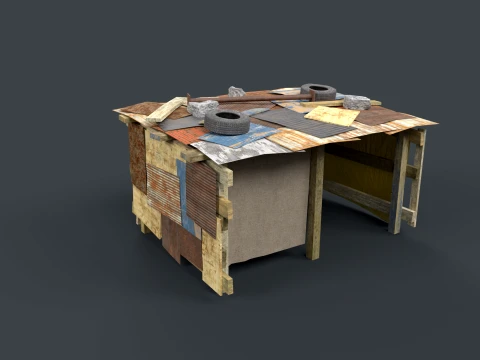 Lowpoly Shacks Collection 3D Model
