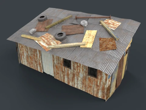 Lowpoly Shacks Collection 3D Model