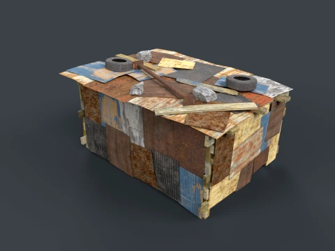 Lowpoly Shacks Collection 3D Model
