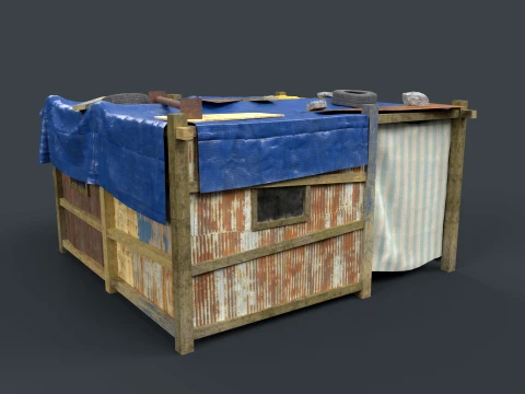 Lowpoly Shacks Collection 3D Model